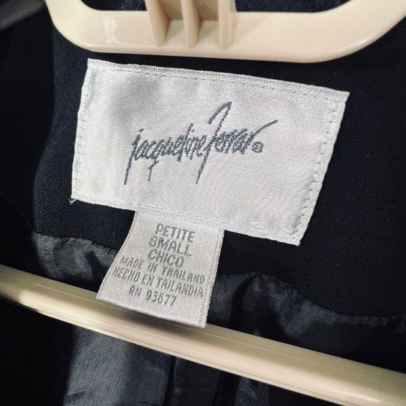 |•JACQUELINE FERRAR•| Long Black Blazer Suit Jacket Coat Size Small - Picture 9 of 11
